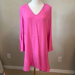 Anthropologie HD in Paris Pink Long Sleeve Dress